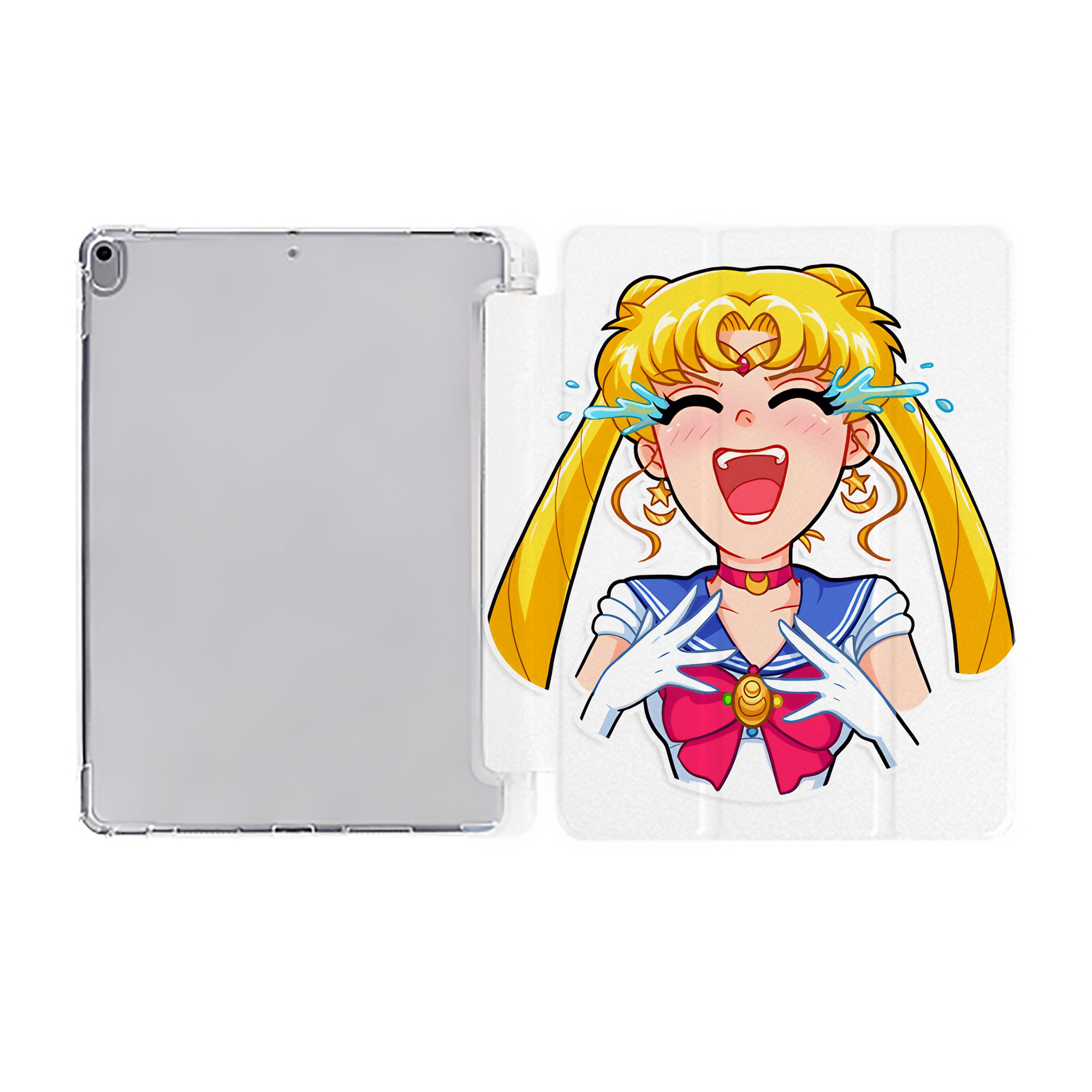 （画像用） 美少女戦士セーラームーン 月野 うさぎ つきの うさぎ Sailor Moon Tsukino Usagi IPad ケース ペン収納付き 三つ折りスタンド PUレザー×シリコン 対応機種9.5/10.5/10.9インチ